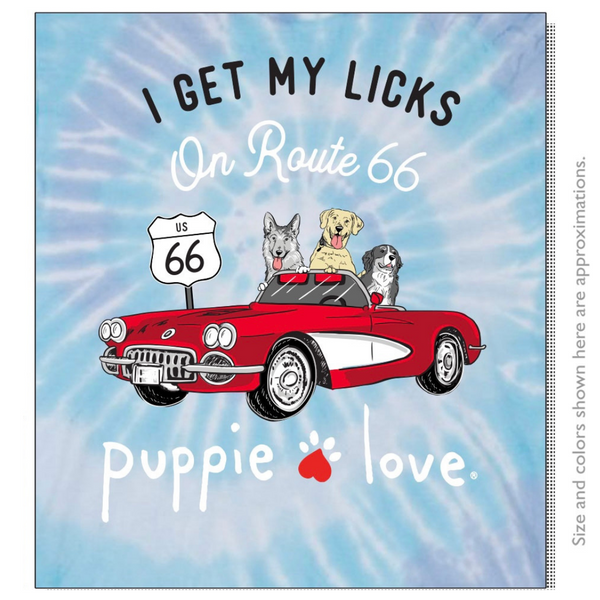 I Get My Licks on Route 66 - Tie Dye T-Shirt, Long Sleeve & Long Sleeve Hoodie - Puppie Love