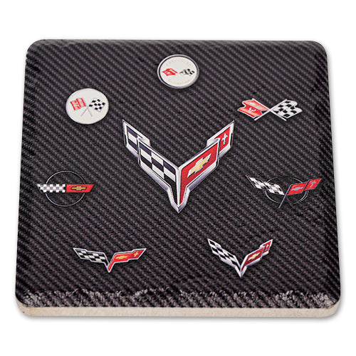 Corvett Generation Flags Stone Coaster