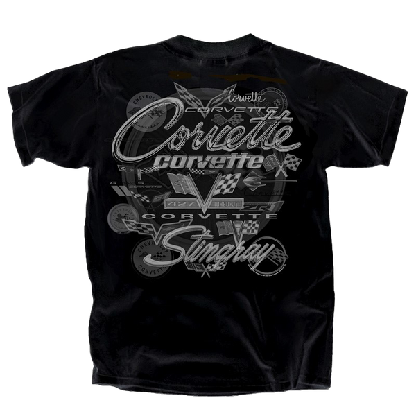T Shirt Corvette Nouvelle Génération C1 C8 Génération: Graphite Chiné (grand) Un - Foto 2